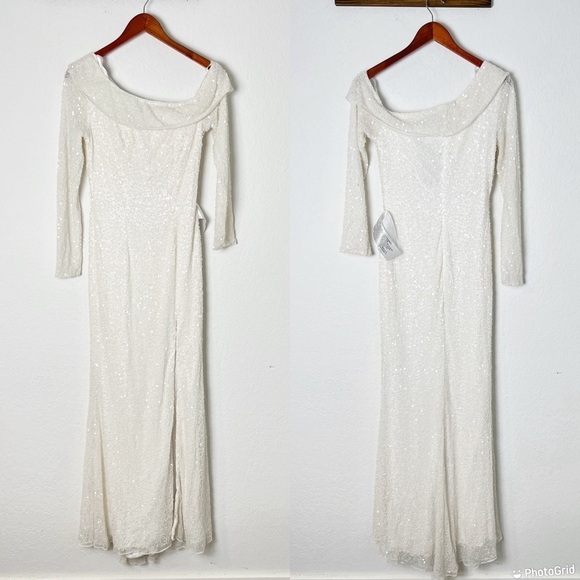 Mac Duggal Sequined One-Shoulder Gown - Picture 2 of 10